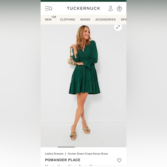 NWT Tuckernuck crepe Enzo dress hunter green XSmall - Picture 1 of 10